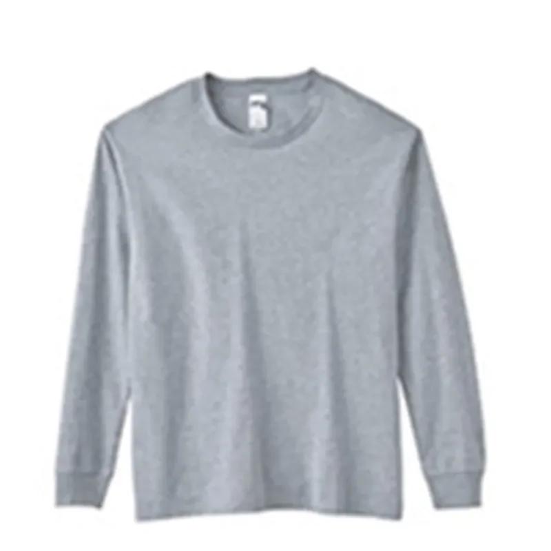 Heavy Round Neck Cotton Long Sleeve Thread Cuffed T-Shirt Bottomed Shirt T-Shirt for Male Tops Tshirt Tops