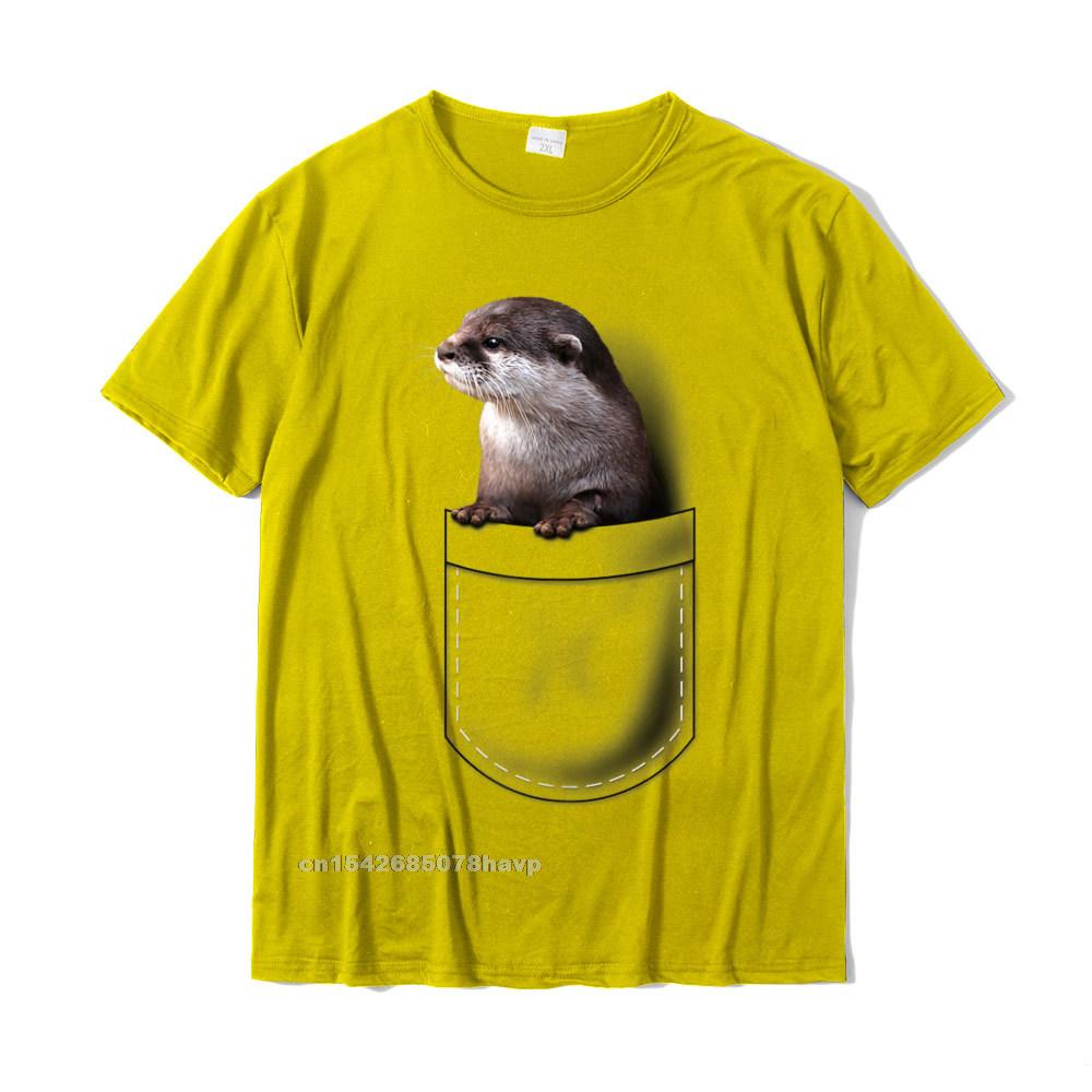 Cute Otter Pocket Peeking Pocket Funny Otter Tshirt Unisex Classic Cosie Tops Shirts Cotton T Shirts Slim Fit