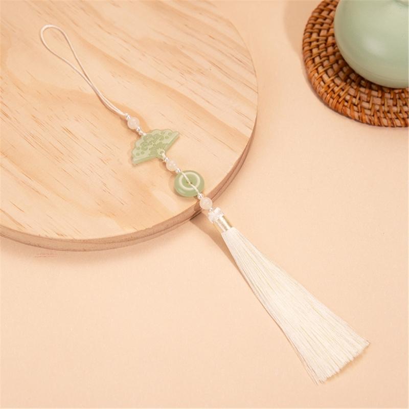 Easy Attach Tassels Pendant For Keys Bags Decoration Stylish Fan Design Keychain Ornament Polyester Accessory