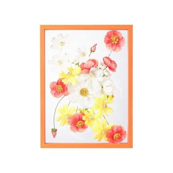 Francfranc Art Flower Art Board Orange Interior New Life Bouquet