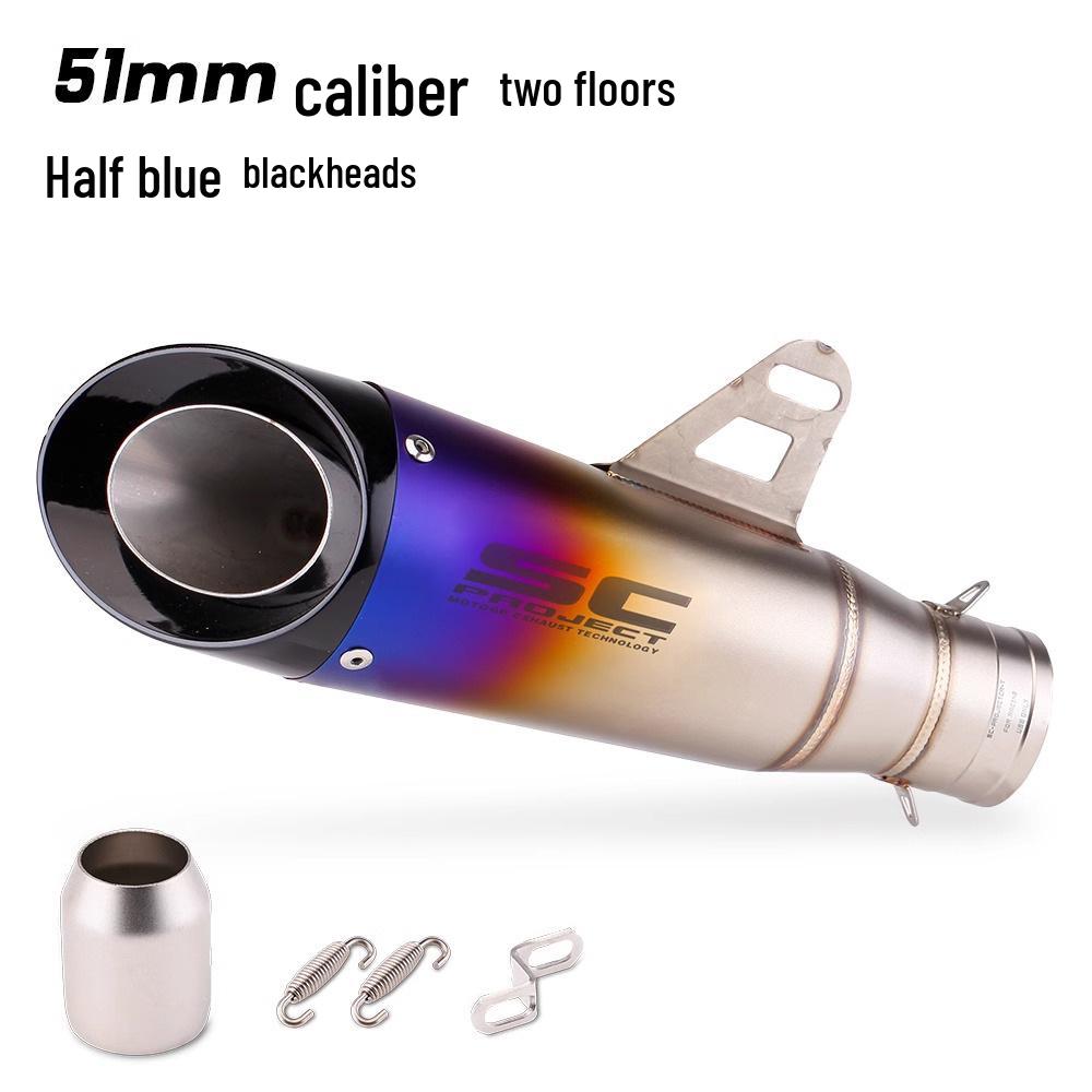 Modified SC Exhaust Pipe for Z900, Ninja 400, CB650R, R3 – Two-Layer 51mm