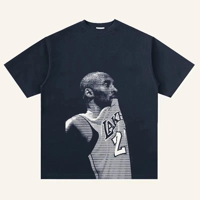 2026 Summer T-Shirt Tribute Kobe Bryant Portrait Short Sleeve American Vintage Personality T-Shirt Top Y2k Short Sleeves Classic