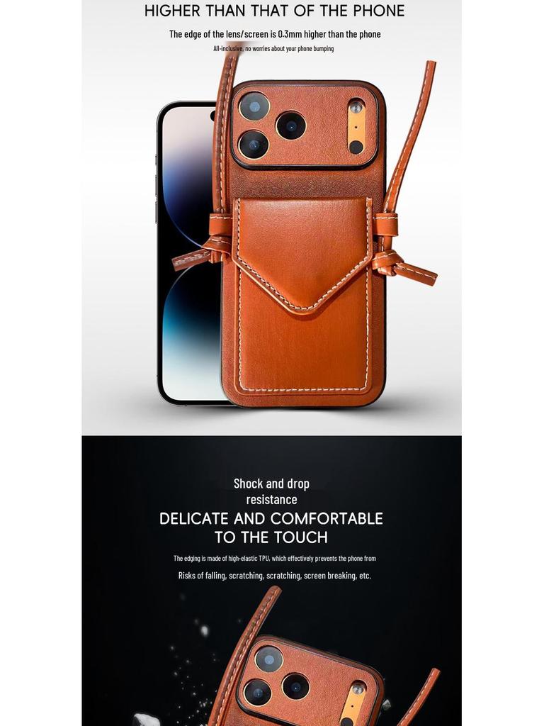Lux Crossbody Hülle für Apple 16 Pro/17: Vollständige Abdeckung, Sturzsicheres Design