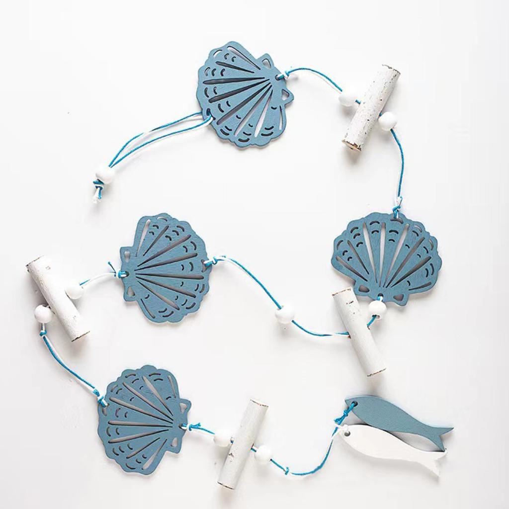 Mediterranean Style Decorative Pendants Starfish Fish Wooden Crafts Creative Home Living Room Bedroom Wall Decorations