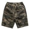 Shawn Yue Men's Loose Straight Camo Cotton Shorts - Elastic Waist, Casual Retro Design.