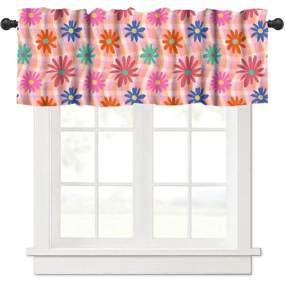 Rustic Cabin Kitchen Valances Curtain,Vintage Country Farmhouse Bear Moose Deer Rod Pocket Small Valance Treatments for Living Room Bedroom
