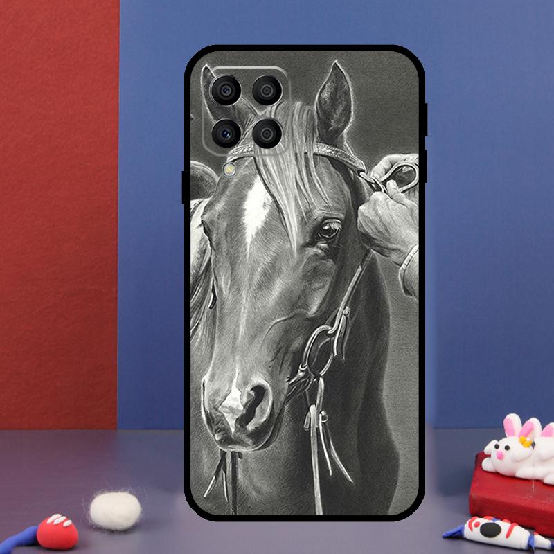 Horse Sketch For Samsung Galaxy M14 M34 M54 M33 M13 M23 M53 M15 M55 M31 M51 M20 M30s M32 M52 Phone Case