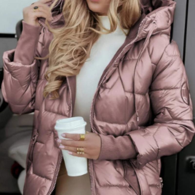 2025 Hooded Cotton Jacket Medium To Long Length Cotton Jacket with Three Zippers