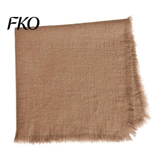 Natural Feel Napkins Boho Linen Napkin, 18 Inch Washable Fringed Fabric Rustic Farmhouse Style Napkin for Dining Table Home Wedding Bridal Shower Soft