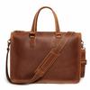 Crazy Horse Leather Handheld Briefcase Cowhide Shoulder Crossbody Computer Bag Large Capacity Leather File Bag Male