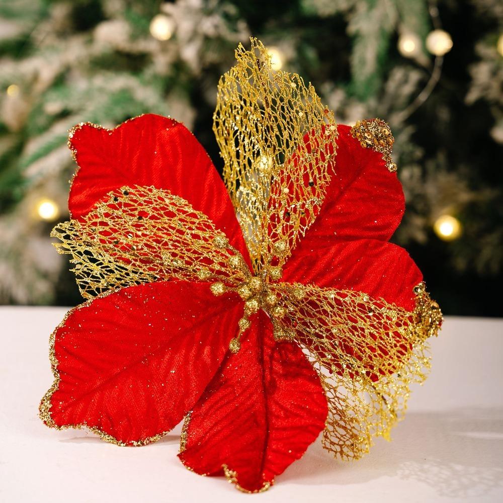 

Luxury Faux Christmas Flower Maple Leaf Shaped Eternal Flower Holiday Decor красный
