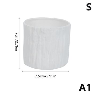 Resin Imitation Wood Plant Pot Vintage Round Table Decorative Style Flowerpot Fake Tree Bark Succulent Plants Creative Container