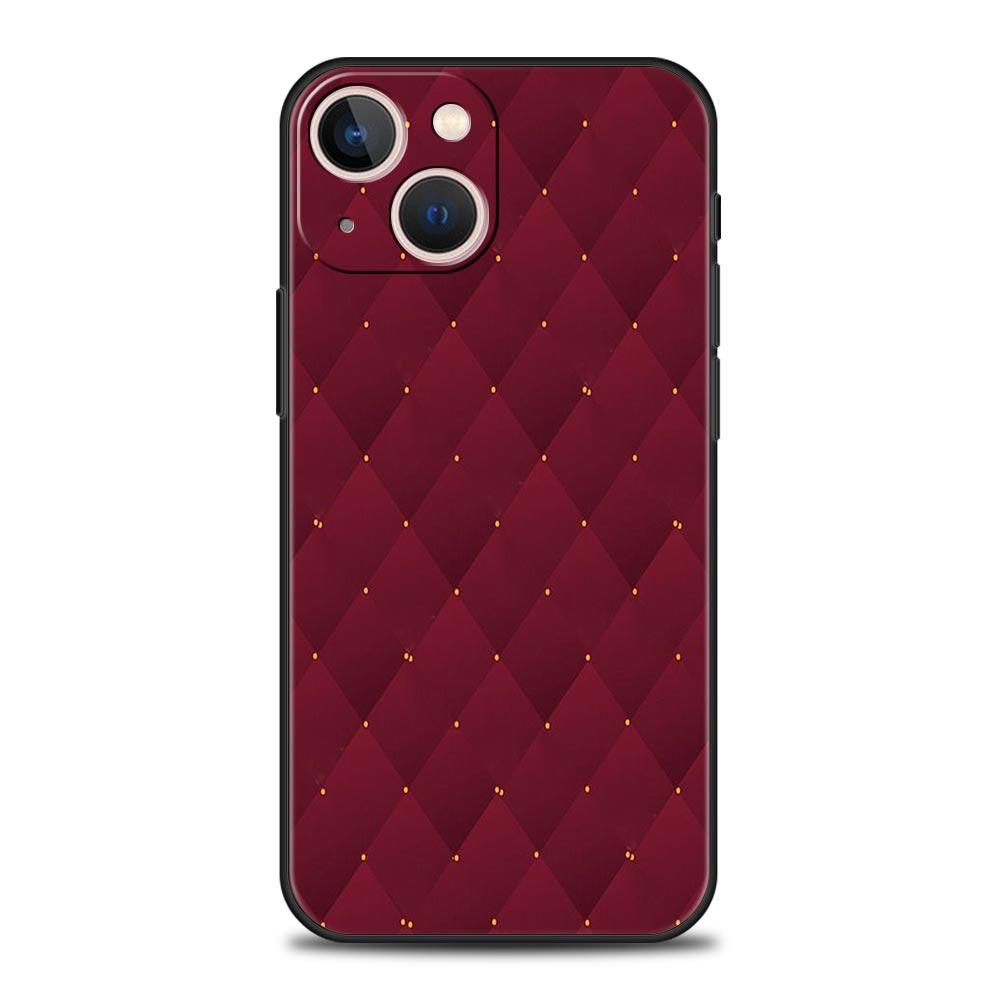 Quilted Texture Sofa Pattern Crown Phone Case For iPhone 17 16 15 Pro Max 11 12 13 14 7 8 Plus SE 2020 X XR XS Cover Soft Black