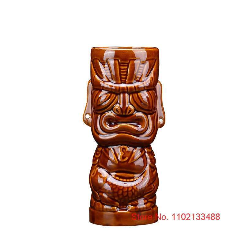 Tazza da Cocktail in Ceramica da 450ml Totem Tiki Mugs Decorazione Festa Tropicale Hawaiana Bar Utensili per Bere Tazza da Birra Bevande Ingrosso
