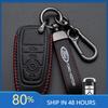 Car Sticker 2025 Hot 4 Buttons Leather Car Remote Key Case Unisex For Ford Raptor F150 Explorer Mustang Fusion Escape F250 F350