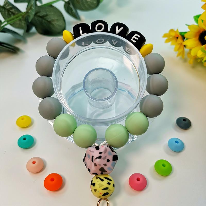 10Pcs/Lot 12mm Silicone Letter English Alphabe Beads Food Grade Silicone Chewing Beads DIY Baby Teething Toys Necklace Pendant