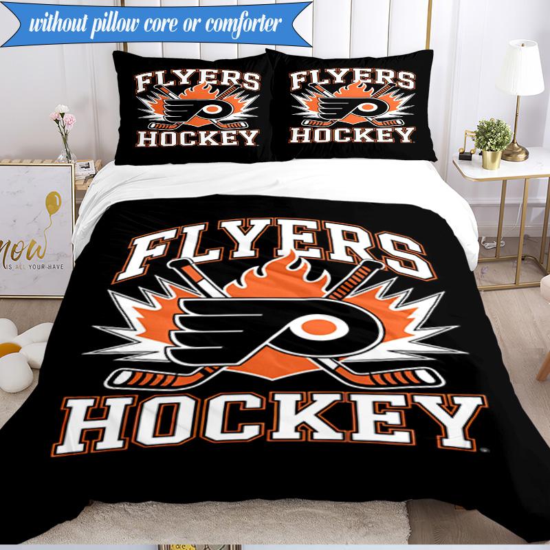 3PCS Flyers Hockey Team Bedding Set,Including 1pc Duvet Cover And 2pcs Pillowcases Perfect for Bedroom, Dormitory, Fan Christmas gift