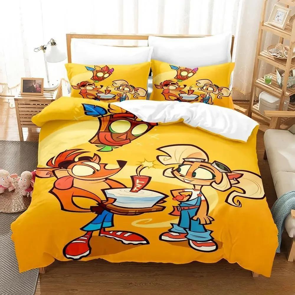 Crash Bandicoot Bed Cover Collection Single Size Single Size Full Queen Size King Size Size Bed Collection Adult Kid Bedroom Duvetcover Sets 3D