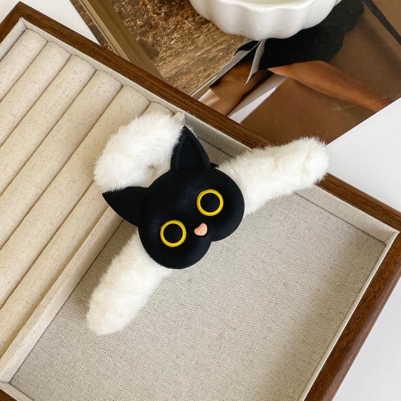 

Новые мультяшные плюшевые заколки-крабы для волос в виде кошек для женщин, милые черно-белые заколки для волос, шпилька, модные аксессуары для волос, подарок для девочек