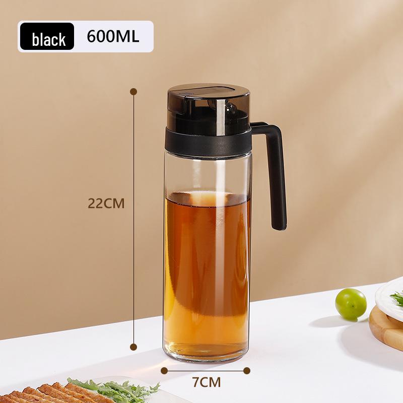 Glass Oil Bottle with Auto Open/Close, Spill-Proof Design for Soy Sauce, Vinegar & Seasonings