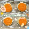 Slow Rebound Squeeze Toy for Girls with Silicone Cat Paw, Cheesecake and Bread Textured Stress Relief Design, Sticky Bag Food Toy