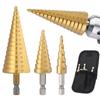4-32mm Titanium Coated HSS Step Drill Bit - High Speed Steel Cone Cutter for Metal/Wood/Plastic, Multi-Size Hole Cutting Kit