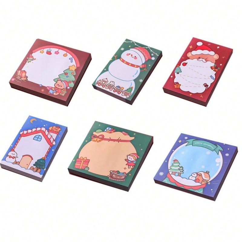 4/6pcs Christmas Note Book, Suitable for Students, Office Study Notes, Santa Claus Memos Cute Christmas Gift Message