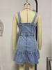 2025 Spring/Summer Spaghetti Strap Denim Dress - Chic European & American Style for Women