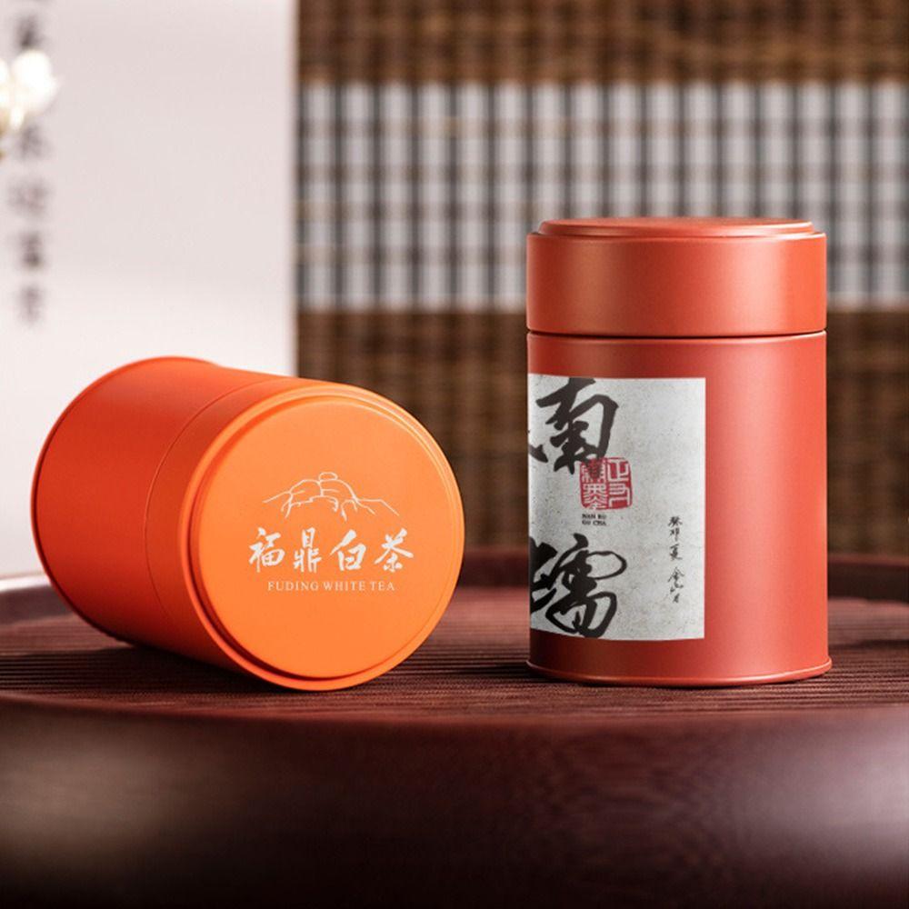 Round Tea Jar Tinplate Coffee Bean Storage Box Hiqh Quality Sealed Tea Can  for Home&Travel