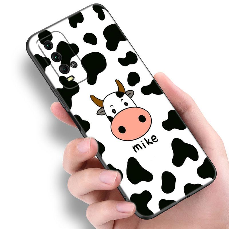 Cow Pattern Black White Phone Case For Xiaomi Redmi Note 5 6 9T K20 K40 K50 Pro 7A 8A 9A 9C 9i 10A 10C A1 S2 TPU Black Cover