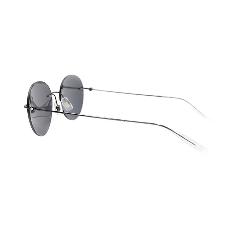 Montblanc Hexagonal White Star Lightweight Series Frameless Round Business Elegant Sunglasses Men sunglasses Gunmetal MB0073S-001-54