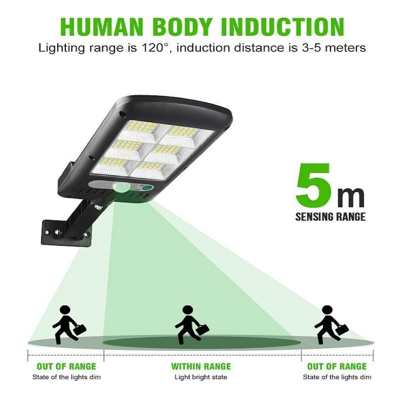 128 COB Solar Street Lights Outdoor Security Light Wall Lamp Waterproof PIR Motion Sensor Smart Remote Control Lamp 500-1000W