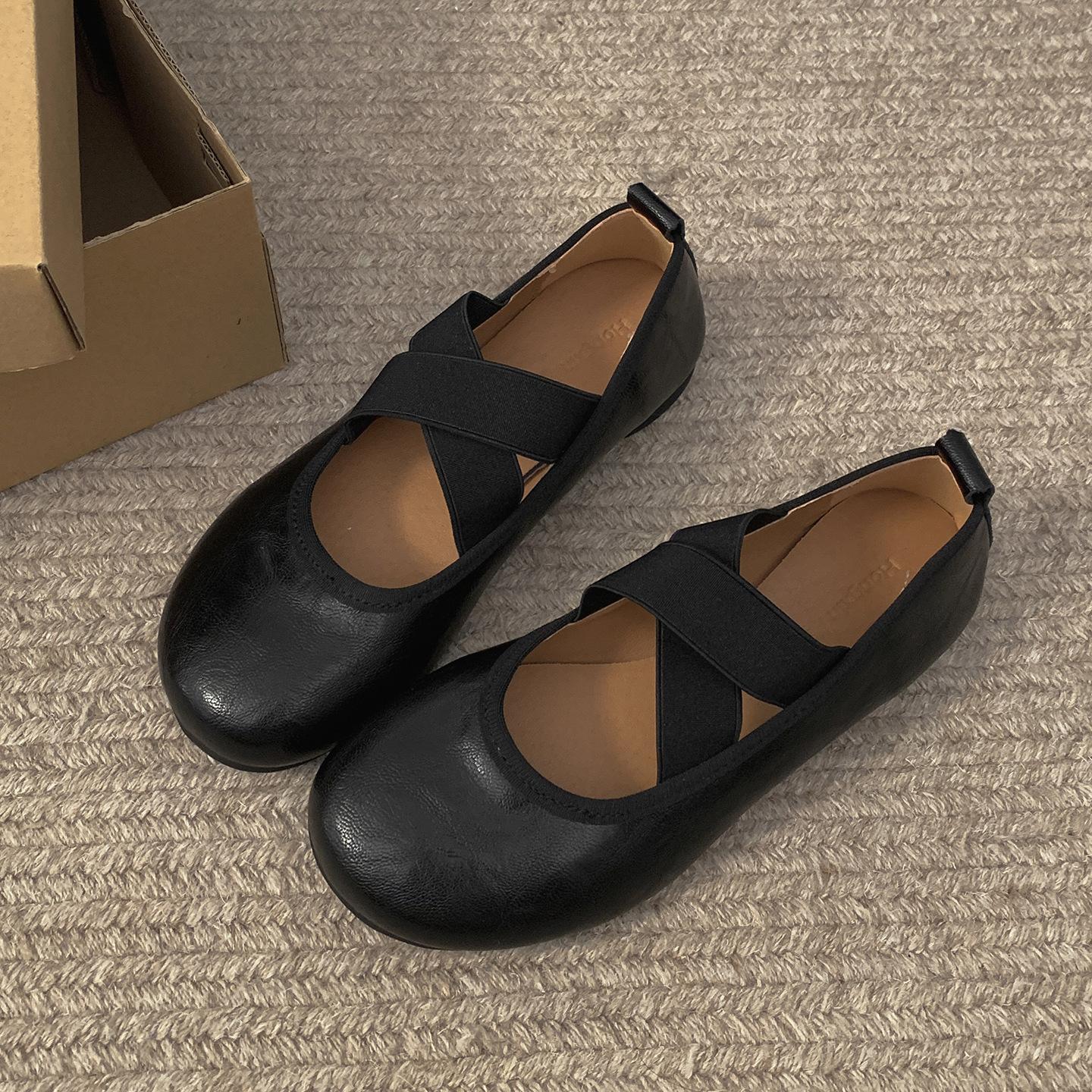 

Queen Fan Black Retro Light Mouth Flat-soled Single Shoes Women s 2025 New Autumn Skirt Soft-soled Mary Jane Shoes 35 чёрный