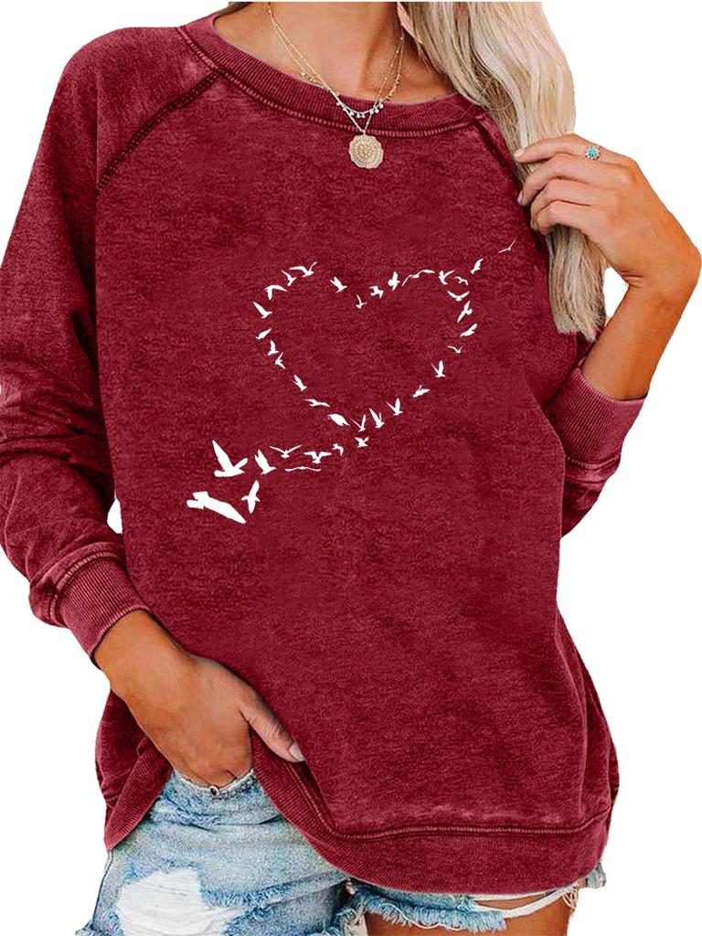 Women's Oversized Pullover Sweatshirt Spring/Fall Sweatshirt Fashion Print Top Versatile Top
