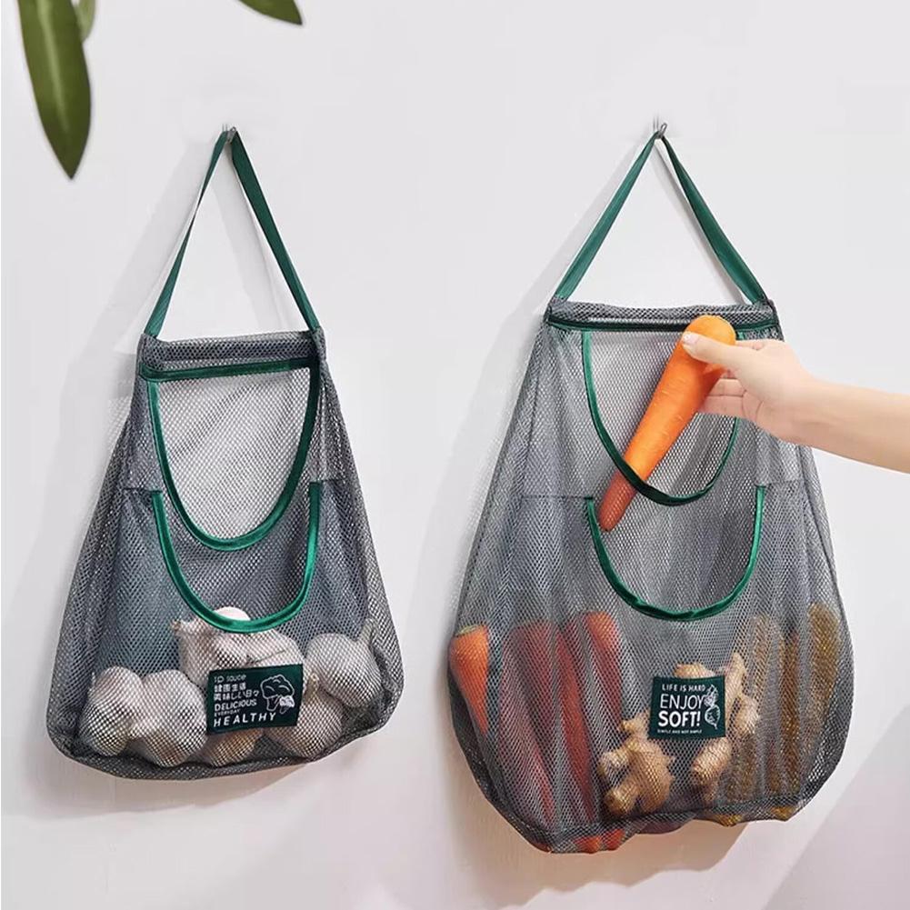 2025 Reusable Storage Bags Kitchen Hanging Mesh Bag Home Fruit And Vegetable Storage Net Bag For Ginger Garlic Potatoes Onions