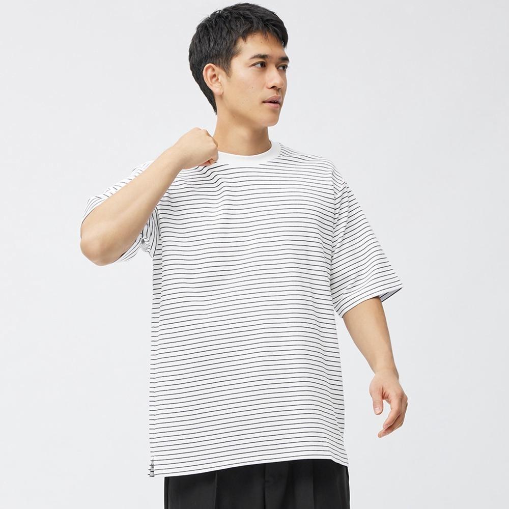 

Футболка GU by Uniqlo Dry Punch с круглым вырезом и каймой до половины рукава