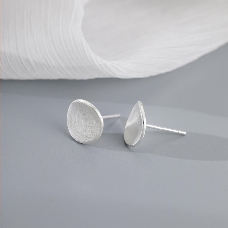 New 925 Silver Hoop Earrings Clip Matte Circle Geometric Punk For Women Girl Gift Jewelry