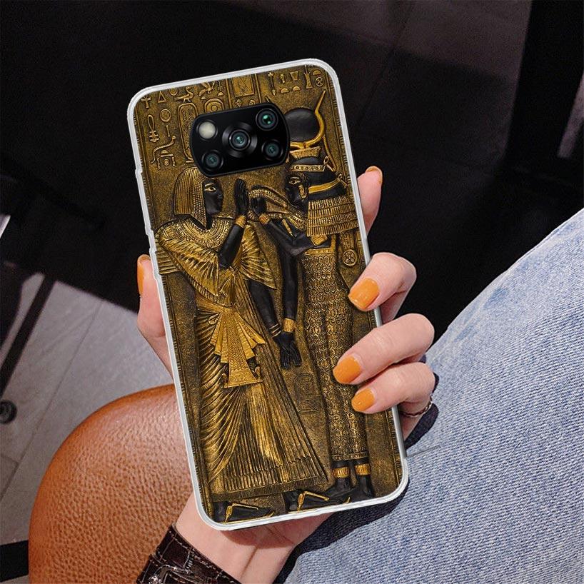 Egypt Nefertiti Anubis Ankh Pharaoh Phnoe Case for Xiaomi Poco X5 X6 X7 Pro X4 Gt F7 Ultra M8 M7 Redmi 15C 15 13C 13 12C 12 Uniq