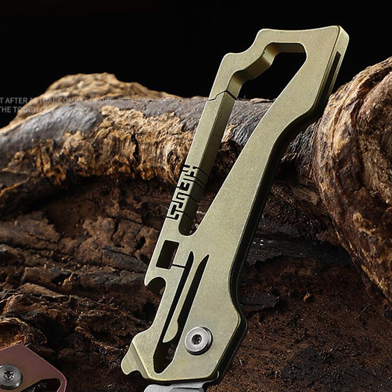 Kitchen Knife High Hardness Pocket Knife Multifunctional Folding Knife Key Chain Mini Titanium Alloy EDC Knife Peeling Knife
