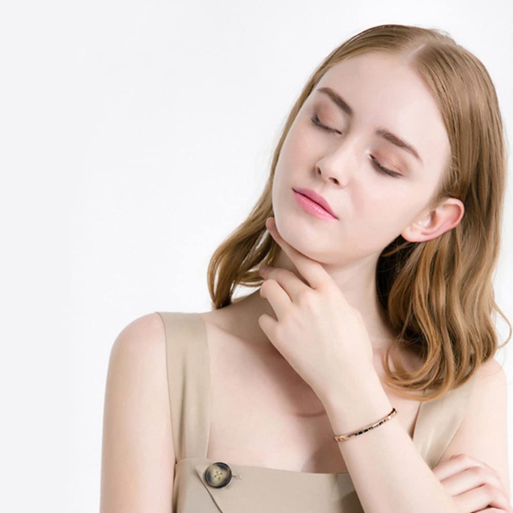 Armreif für Pink Englisch Einheitsgröße Accessoires Frauen, Gold, Schlicht, Graviert, C-förmiger Armreif, Dick, Armband, Titan, Hypoallergen, Damen,