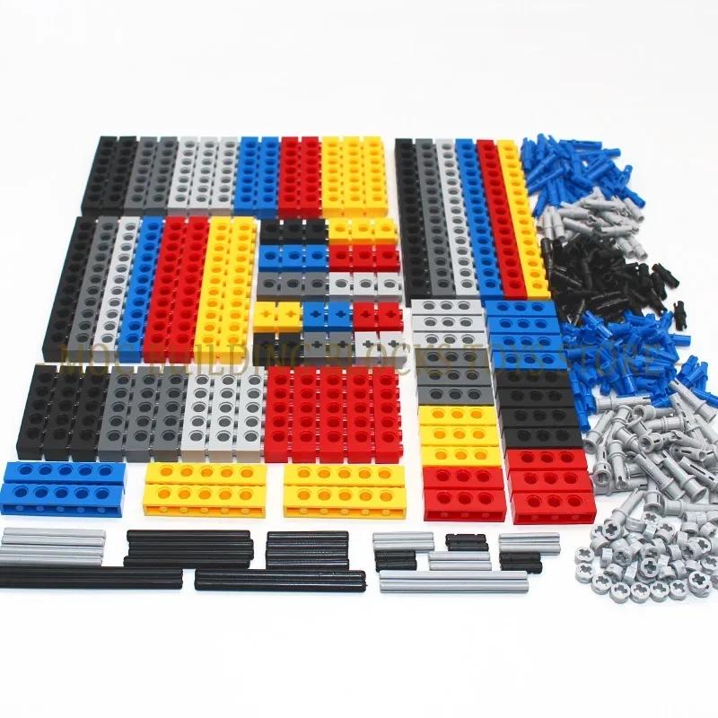 Technical Building Blocks Parts Bulk MOC Thick Bricks 6 Color Combination Accessories Studded Long Beams Robot Children Toys