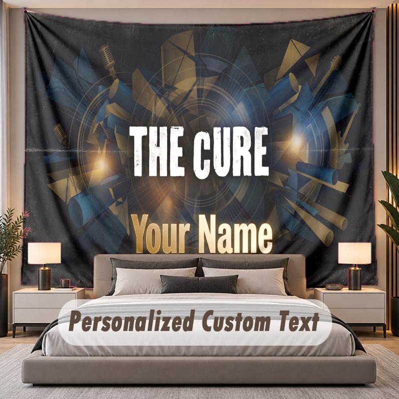 Custom Name Text Tapestry The Cure Personalized Polyester Wall Tapestry For Bedroom And Room