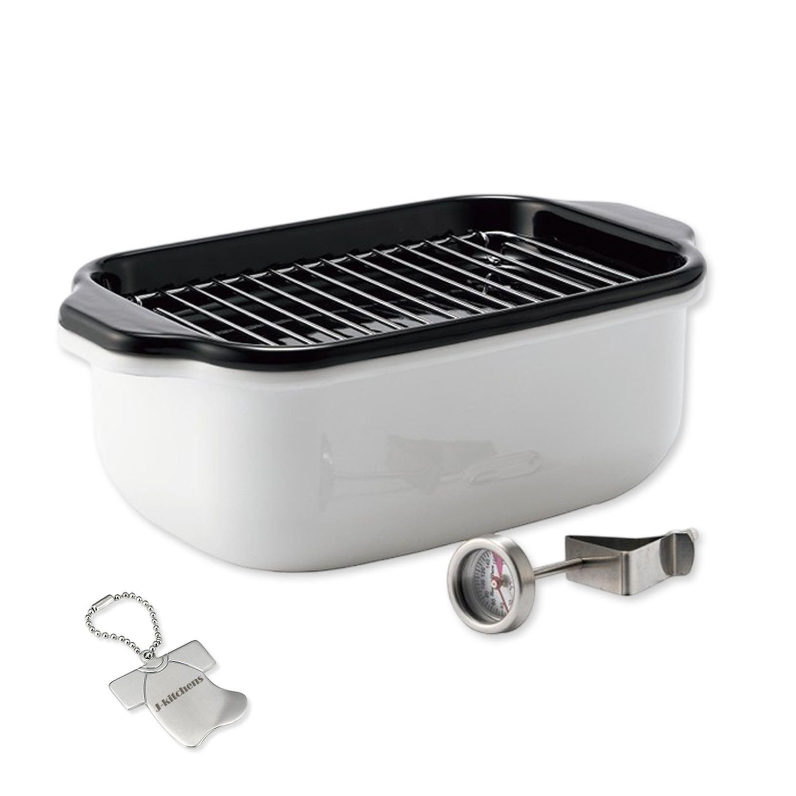 

Enamel Tempura Rectangular Easy to Fry Long Includes a Slatted and Induction Gas and Original T J-kitchens Pot, Shape, Ingredients, Tray, Rack,