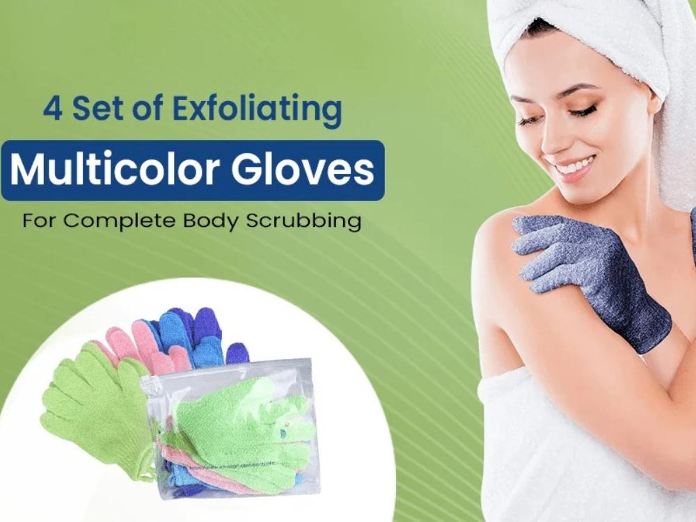 1-10pcs Colourful Exfoliating Gloves Bath Gloves For Shower Double Sided Exfoliating Gloves For Spa Massage And Body Scrubs