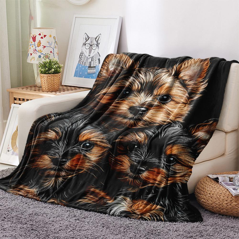 Dog Print Flannel Blanket, High quality Comfortable for All Seasons, Home Decor, Warmth and Comfort, Perfect for Christmas Gifts