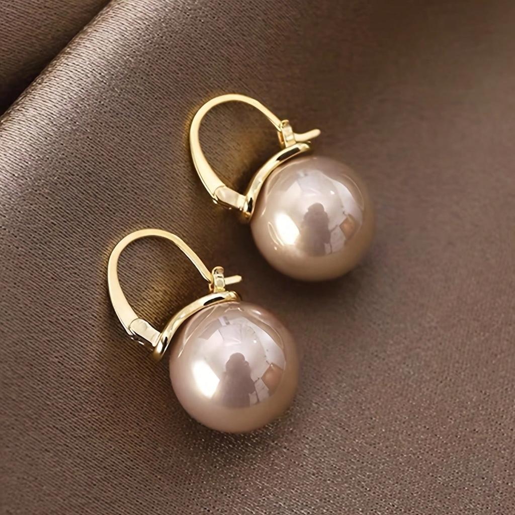 1 Pair Of Retro Elegant Imitation Pearl Pendant Earrings, Versatile And Stylish Goddess Jewelry Earrings For Daily Casual Wear