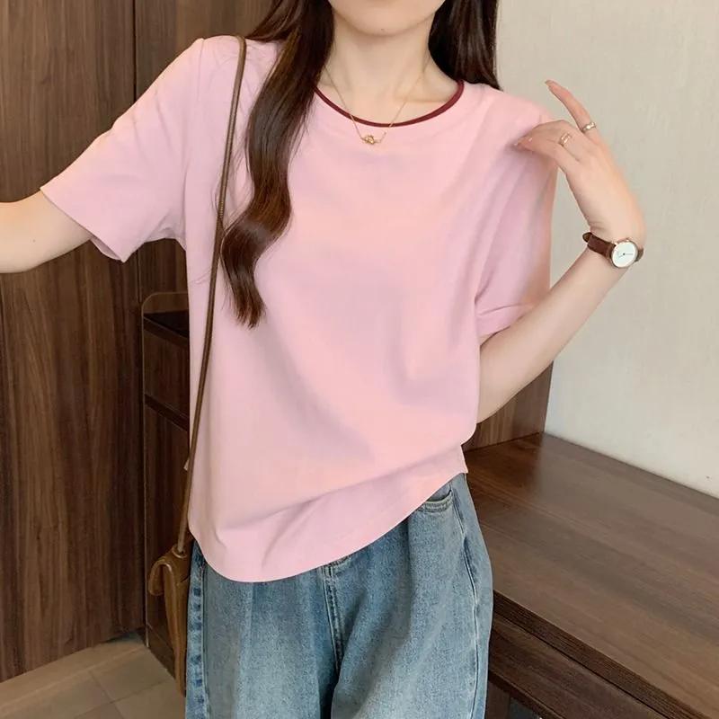 Letní nová ležérní dámská trička pro plnější postavy Krátký rukáv Volný korejský top