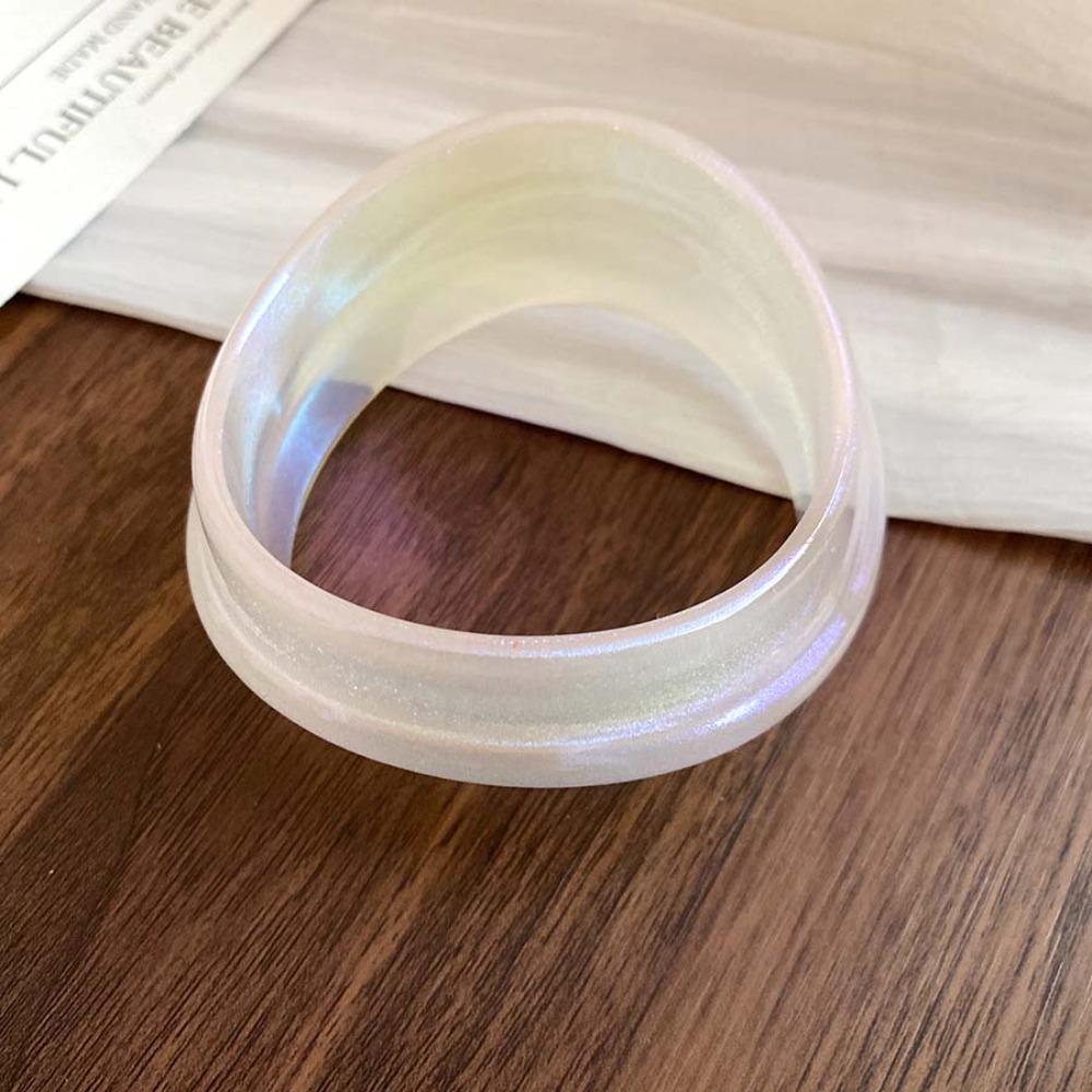 Minority Design Resin Bangle Bohemian Colorful Hand Ring Simple Irregular Wide Bracelet  Girls