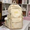 Schoolbag new Korean version ins bear printed schoolbag female high-value junior and high school students multi-compartment college style backpack
