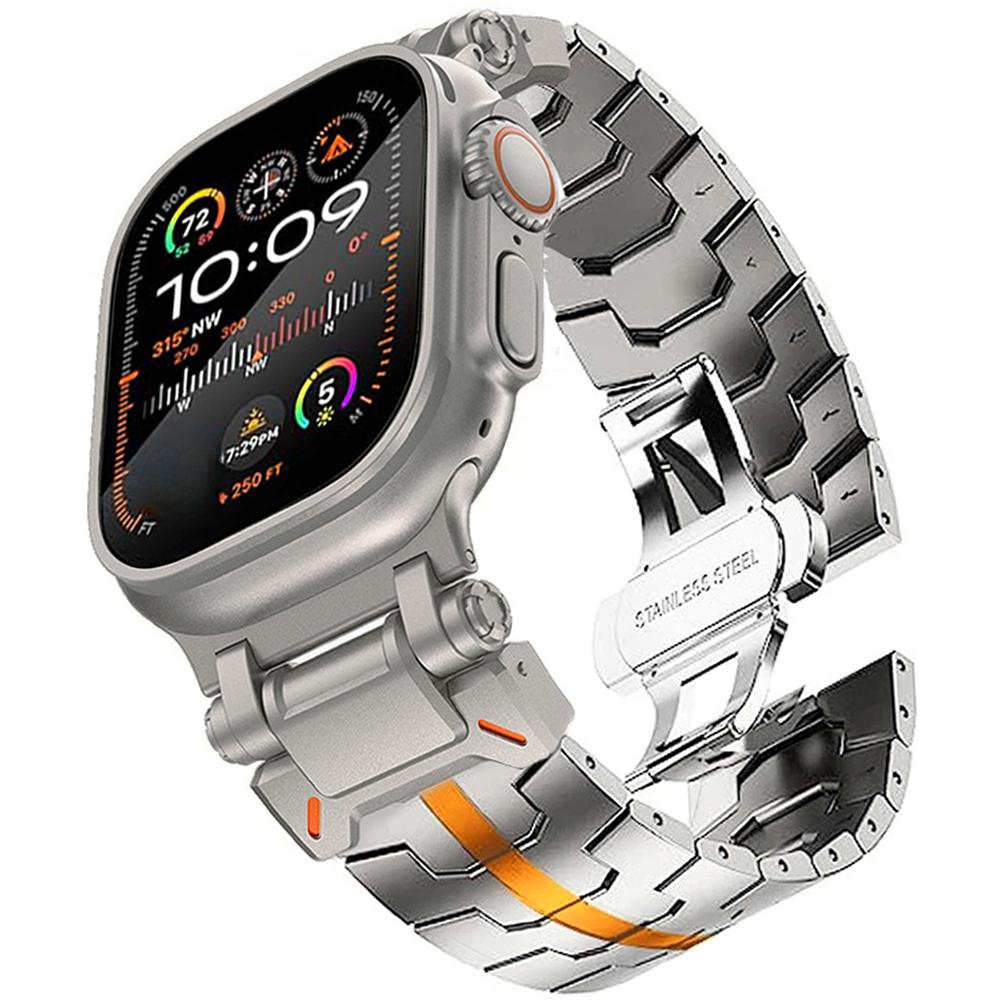 Stainless Steel Luxury Bracelet for Apple Watch Band Ultra 2 49mm Series 10 9 8 7 45mm 46mm Men Straps For iwatch 6 5 4 SE 44mm